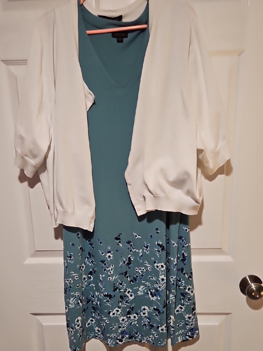 J. Jill Teal Floral Midi Dress